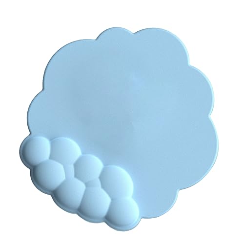 Bewinner Cloud-Mauspad mit Handgelenkstütze, Memory-Schaum, Ergonomische Handballenauflage, Niedliches Anti-Rutsch-Mauspad für Frauen, Mädchen, Kinder (Blau) von Bewinner