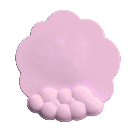 Bewinner Cloud-Mauspad mit Handgelenkstütze, Memory-Schaum, Ergonomische Handballenauflage, Niedliches Anti-Rutsch-Mauspad für Frauen, Mädchen, Kinder (Rosa) von Bewinner