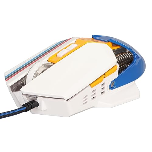 Bewinner Coole Kabelgebundene Maus, RGB-Hintergrundbeleuchtung, 7 Einstellbare DPI, Programmierbare Ergonomische Gaming-Maus für das Gaming-Bürostudium (Weiß) von Bewinner