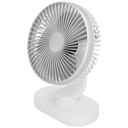 Bewinner -Desktop-Lüfter, Wiederaufladbarer USB-Lüfter, Geräuschloser -Tischventilator für das Schlafzimmer zu Hause, Tragbarer Kleiner Tischkühler für Den Sommer (Silber) von Bewinner