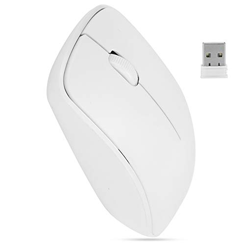 Bewinner Drahtlose Maus, 2.4G 1200DPI -Computer-Maus, Tragbare USB-Maus Ergonomische Maus 10-Meter-Empfang für Laptop, PC, Computer, Notebook (Weiss) von Bewinner