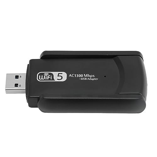 Bewinner Drahtloser USB-WLAN-Adapter, Drahtloser Dualband-Netzwerkadapter, 1300 Mbit/S USB-Computer-Netzwerkadapter für Telefon-Tablet-Laptop von Bewinner