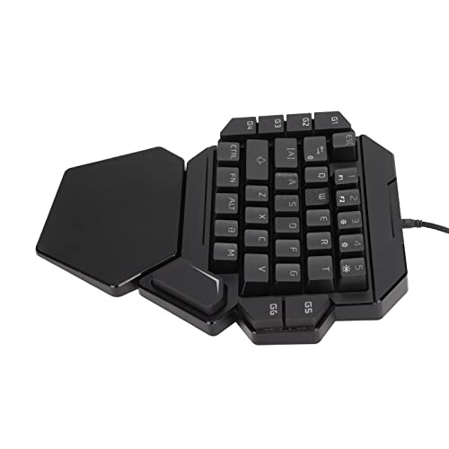 Bewinner Einhand-Gaming-Tastatur, Kabellose Mechanische RGB-Tastatur mit Handballenauflage, 6 Programmierbare Tasten, 35 Tasten, Tragbare -Halbtastatur für PC-Gamer von Bewinner