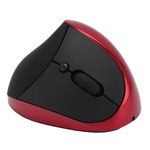 Bewinner Ergonomische Vertikale Maus, Wiederaufladbare Kabellose Optische Maus mit 800 1200 1600 DPI für PC Laptop Tablet, USB-kompatibel für (Rot) von Bewinner