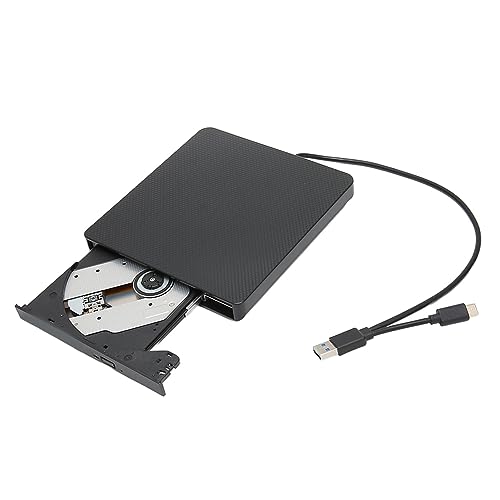 Bewinner Externes DVD-Laufwerk, Ultraflaches Tragbares DVD-Brenner-Laufwerk, Externes -USB3.0-RW-Laufwerk, Optisches Laufwerk, Player-Lesegerät für Laptop, Desktop-PC, (Schwarz) von Bewinner