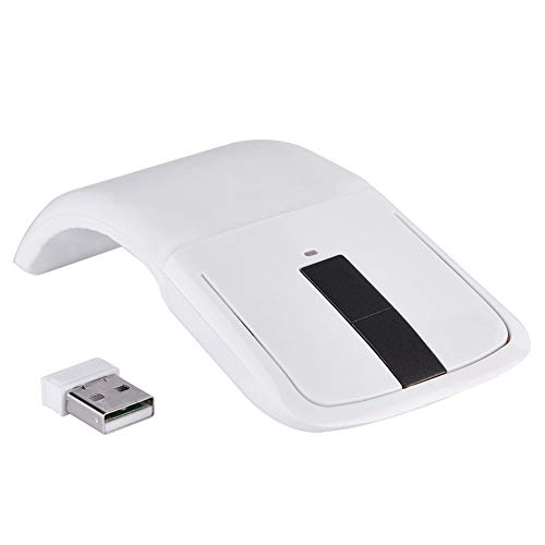Bewinner Faltbare kabellose Touch-Maus, ergonomische photoelektrische Faltbare Gaming-Mäuse mit 1000 DPI und USB-Empfänger für PC/Notebook/Smart-TV(Weiß) von Bewinner