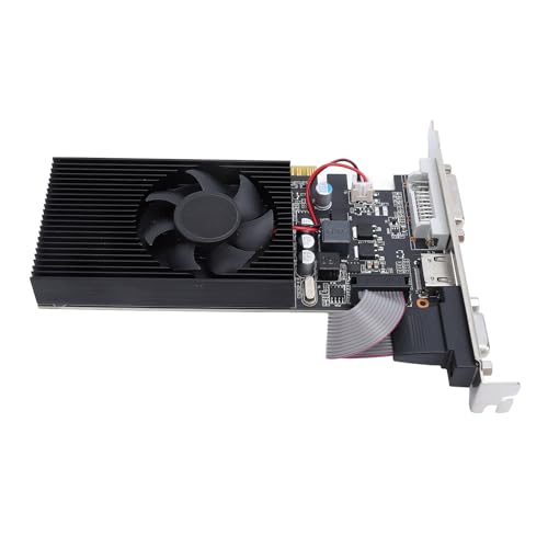Bewinner GT 730-Grafikkarte, 2 GB DDR3-GPU 64-Bit-PCIe X16 – -DVI-VGA-Anschlüsse, Einzelner Lüfter für PC-Display-Unterstützung von Bewinner
