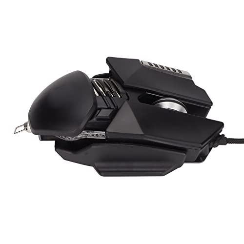 Bewinner Gaming Maus, Kabelgebundene Ergonomische Gaming Mäuse Mechanische Maus 12800 DPI Einziehbare Anpassung RGB USB 6D Taste für PC Gamer von Bewinner