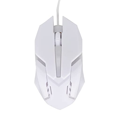 Bewinner Gaming Mouse, RGB Luminous Breathing Light 1200 DPI 3D USB Wired Ergonomic Scroll Wheel Computer Ergonomische Maus für PC (Weiß) von Bewinner