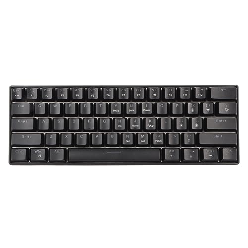 Bewinner Gaming-Tastatur 60 Prozent, 61 Tasten, Tragbare Kabelgebundene Mechanische Tastatur 60% Gaming-Tastatur mit LED-Hintergrundbeleuchtung für Win10 7 8 PC Laptop (Schwarzer, von Bewinner