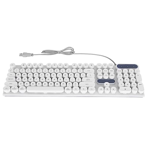 Bewinner Gaming-Tastatur mit 104 Tasten, Hintergrundbeleuchtung, USB-Kabel, Wasserdicht, für PC, Laptop, Ergonomisches Design, Kompaktes Layout (Punkschwarz) von Bewinner
