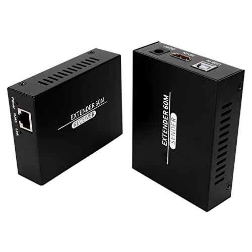 Bewinner HDMI KVM USB Extender Transmit, HDMI USB Extender, 197 Fuß 1920 X 1080 P 60 Hz, Fernbedienung POC-Funktion HD KVM Extender für Maus- und Tastatursteuerungs-Fernsignale von Bewinner