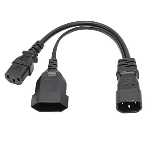 Bewinner IEC320 C14 auf IEC320 C13 Netzsteckerkabel Y Splitter, C14 Stecker auf C13 und EU4.0 Buchse Y Netzkabel, 32 Cm/12,6 Zoll, 10 A, 250 V von Bewinner