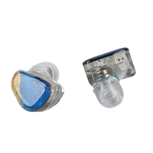 Bewinner In Ohrmonitor -Kopfhörern, HiFi Verdrahteten Ohrhörer mit Abnehmbarem Kabel, Geräuschstündung, Hybrid -IEM -Ohrhörern für Musiker -Sänger Musikbegeisterte (Blaues Gold) von Bewinner