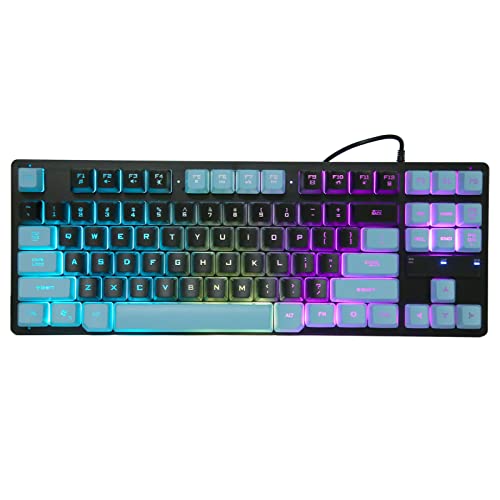 Bewinner Kabelgebundene Gaming-Tastatur, Gaming-Tastatur mit RGB-Hintergrundbeleuchtung, 87 Anti-Ghosting-Tasten, Ergonomische Desktop-Notebook-Tastatur für OS X, 10/8/7/ XP (Schwarz und von Bewinner