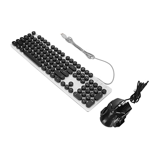 Bewinner Kabelgebundene RGB-Punk-Tastatur und -Maus mit 104 Tasten, Mechanische Gaming-Tastatur-Maus-Kombination mit 1200 Bis 3600 DPI, Höhenverstellbare PC-Gaming-Tastaturen für von Bewinner