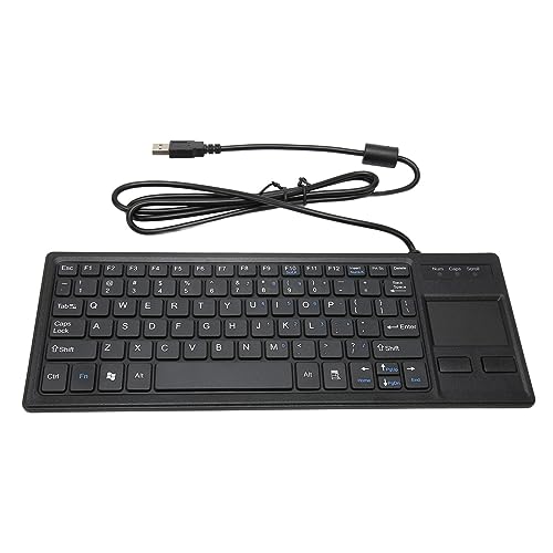 Bewinner Kabelgebundene Super-USB-Touchpad-Tastatur, wasserdichte Industrietastatur mit Touchpad, Tragbare Struktur, Ergonomische Tastatur, Stummgeschaltete, Ultradünne Tastatur von Bewinner