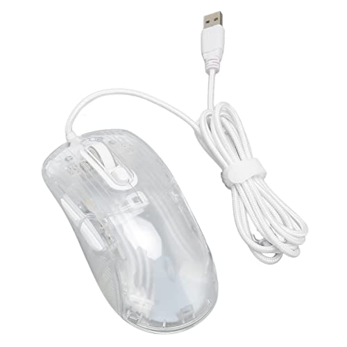 Bewinner Kabelgebundene USB-Gaming-Mäuse mit Transparentem Kristallgehäuse, 12800 DPI, 7-Tasten-Makroprogrammierung, Leises Klicken, Gaming-Mäuse, 13 RGB-Lichter, Gaming-Maus für Windows von Bewinner