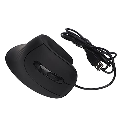 Bewinner Kabelgebundene Vertikale Maus, Optische Ergonomische Maus mit 4 Einstellbaren DPI 800 1200 2400 3200, USB-Computermaus mit 6 Tasten für Gaming Office von Bewinner