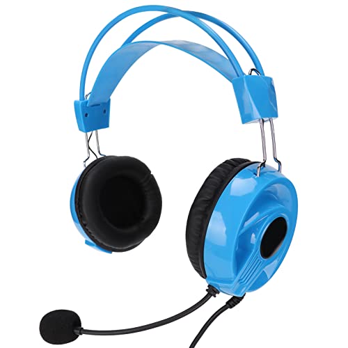 Bewinner Kabelgebundenes Gaming-Headset für PC, Mehrfarbiger RGB-Kopfhörer mit Omnidirektionalem Mikrofon für PC// (Blau) von Bewinner