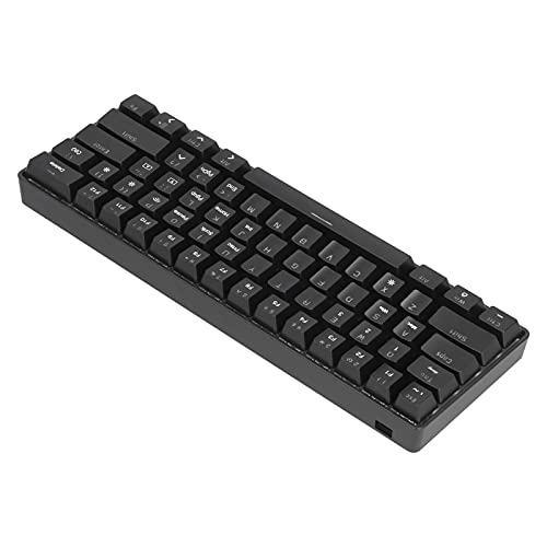 Bewinner Kabellose Gaming-Tastatur, BT5.0 PC-Gaming-Tastatur mit 12 Hintergrundbeleuchteten Farben, Kabellose Mechanische Tastatur mit USB-Kabel, PBT 61-Tasten-Tastatur für Gaming, von Bewinner