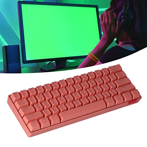 Bewinner Kabellose Gaming-Tastatur, BT5.0 PC-Gaming-Tastatur mit 12 Hintergrundbeleuchteten Farben, Kabellose Mechanische Tastatur mit USB-Kabel, PBT 61-Tasten-Tastatur für Gaming, von Bewinner