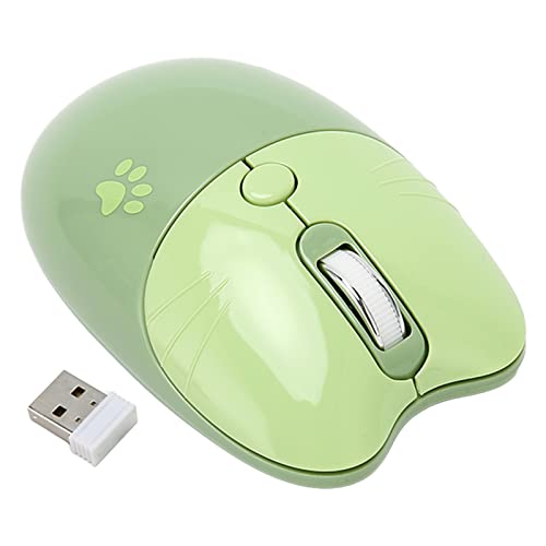 Bewinner Kabellose Maus, 1600 DPI Ergonomische Optische Maus, BT5.1 2.4G USB Computermaus, Leise Kabellose Maus für Laptop, PC, Desktop (Grün) von Bewinner