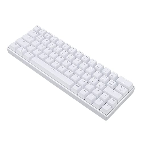 Bewinner Kabellose Mechanische Tastatur, Kompakte Tastatur mit 64 Tasten, Wiederaufladbare 2,4 G Gaming Tastatur, Kabelgebundene USB C Gaming Tastatur für IOS (Blauer Schalter) von Bewinner