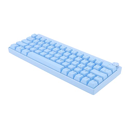 Bewinner Kabellose Mechanische Tastatur, Kompakte Wiederaufladbare 2,4-G-Gaming-Tastatur mit Knob RGB, 64-Tasten-Tastatur für IOS, MacOS (Linearer Aktionsschalter) von Bewinner