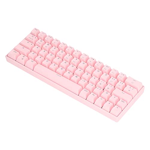 Bewinner Kabellose Mechanische Tastatur, Kompakte Wiederaufladbare 2,4 G Gaming Tastatur mit Knob RGB, 64 Tasten Tastatur für IOS, MacOS (Roter Schalter) von Bewinner