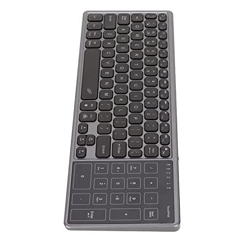 Bewinner Kabellose Tastatur, Kompakte Kabellose Tastatur in Voller Größe, Numerisches Touchpad, 2,4 GHz, Kabellos, Tragbar, mit RGB Hintergrundbeleuchtung, Tragbare Plug and Play Tastatur von Bewinner