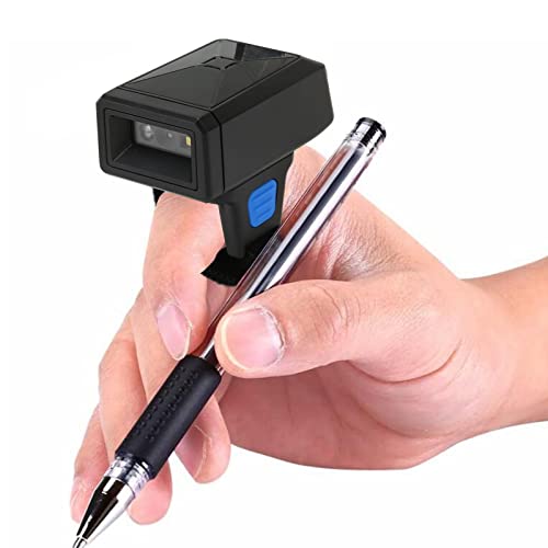 Bewinner Kabelloser 2D-Ring-Barcode-Scanner, 2,4 G Bluetooth USB 3-in-1-Anschluss, Tragbarer Tragbarer -Finger-Barcode-Leser, 1D-2D-QR-Barcode-Leser für Windows für OS X von Bewinner