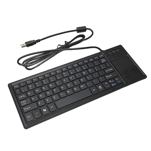 Bewinner Kompakte Touch-Tastatur für Computer, Kabelgebundene USB2.0-Kompakttastatur mit HUB-Funktion, 20.000 Zyklen Lebensdauer, Ultraschlanke Ersatz-Desktop-Tastatur für Laptop-PC von Bewinner