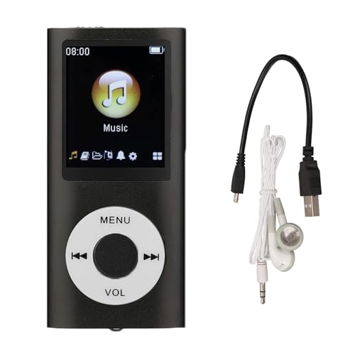 Bewinner MP3-Player/MP4-Player, MP4-Musikplayer Unterstützt Bis zu 64 GB TF-Karte, Digitaler 1,8-Zoll-LCD-Bildschirm, Tragbarer HiFi-Musikplayer mit Verlustfreiem Sound und Lautsprecher(Schwarz) von Bewinner
