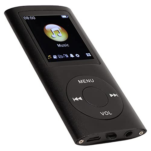 MP3-Player/MP4-Player, MP4-Musikplayer Unterstützt Bis zu 64 GB TF-Karte, Digitaler 1,8-Zoll-LCD-Bildschirm, Tragbarer HiFi-Musikplayer mit Verlustfreiem Sound und Lautsprecher(Schwarz) von Bewinner