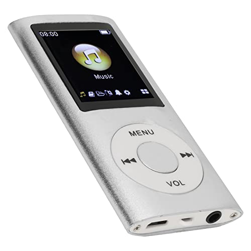 Bewinner MP3-Player/MP4-Player, MP4-Musikplayer Unterstützt Bis zu 64 GB TF-Karte, Digitaler 1,8-Zoll-LCD-Bildschirm, Tragbarer HiFi-Musikplayer mit Verlustfreiem Sound und Lautsprecher(Silber) von Bewinner