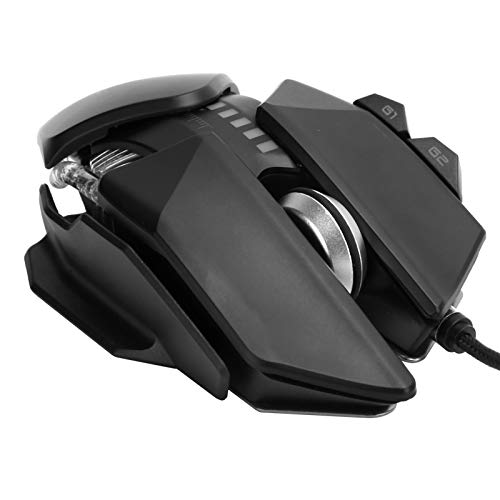 Bewinner Mechanische Gaming-Maus mit 7 Tasten, 750 1250 1750 2500 3000 4000 DPI Einstellbare Gaming-Maus mit USB-Kabel und Kühler für Computer, Kompatibel mit, Schwarze Farbe von Bewinner