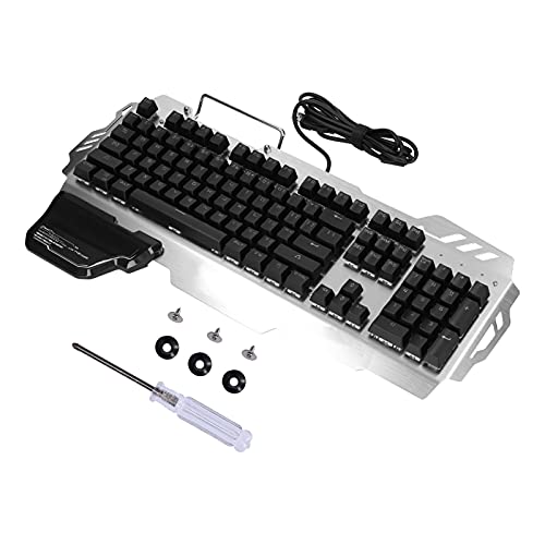 Bewinner Mechanische Gaming-Tastatur, 104 Tasten Bunte Tastaturen mit Hintergrundbeleuchtung, Mechanische USB-Tastatur mit Schwebender Tastenkappe, Handyhalter für Gamer, PC, Laptop von Bewinner