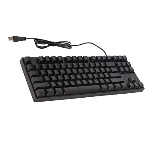 Bewinner Mechanische Gaming-Tastatur, 87 Tasten, Kompakte Computertastatur, Ergonomische Kabelgebundene USB-Gaming-Tastatur, Hintergrundbeleuchtete Tastatur für Desktop-Laptop-PC von Bewinner