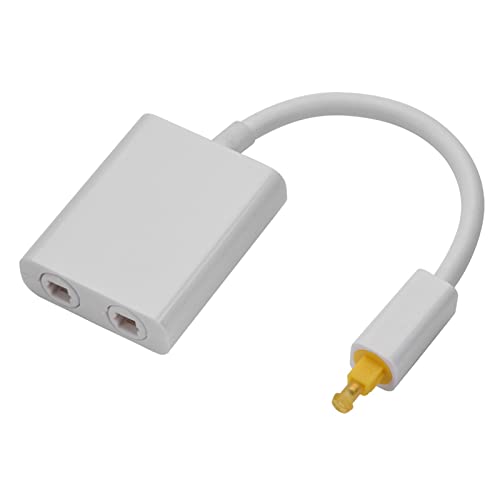 Bewinner Optischer Audio-Adapter, Dual-Port Digitaler Optischer Audio-Splitter-Adapter Audiokabel 1 In 2 Out, Ideal Zum Anschließen von CD-Player und DVD-Player an Receiver und Recorder (Weiss) von Bewinner