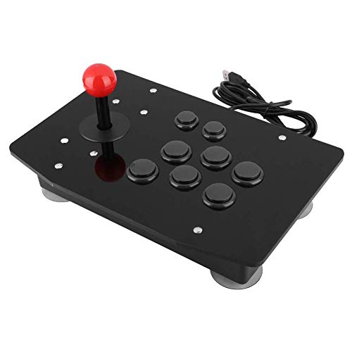 Bewinner PC Arcade Controller, Arcade Rocker Joystick 8 Tasten Game Handle Controller mit 50 mm Loch Typ feststehendem großem Saugnapf, 3D Kartentasten Klassische Reproduktion von Bewinner