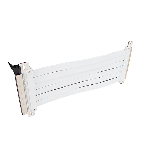 Bewinner PCIE 3.0 X16 Extender Riser-Kabel, Schwarz-Weiß, Zweifarbig, EMI-abgeschirmt, Vertikaler Hochgeschwindigkeits-Gaming-PCI-Express-Anschluss für GPU-Erweiterungskarte (Weiß 17x4,5cm) von Bewinner
