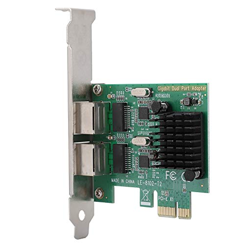 Bewinner PCIE Netzwerkadapter, 10/100/1000Mbps Gigabit Ethernet PCI Express Netzwerkkartenadapter, Dual Port RJ45 LAN Adapter Converter für Desktop PC von Bewinner