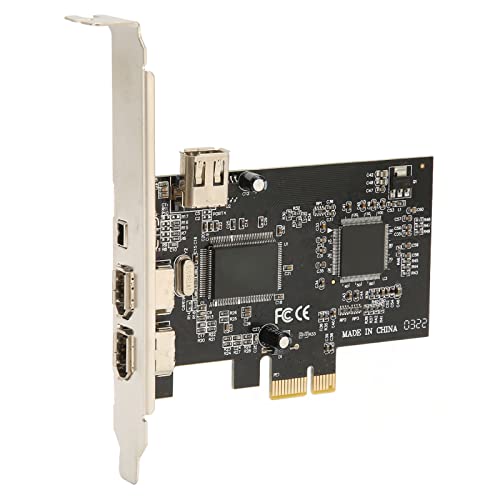 Bewinner PCIe Firewire Karte für Windows 10, PCI E Firewire Controller Karte 4 Ports mit Low Profile Halterung und Kabel für Desktop PC und DV Verbindung von Bewinner