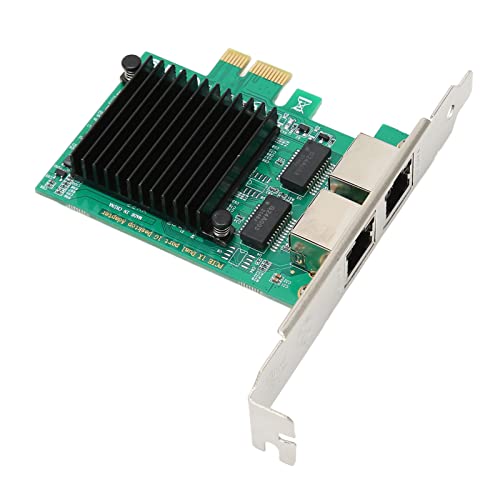 Bewinner PCIe Netzwerkkarte, 10/100/1000 Mbps Gigabit Ethernet PCI Express Netzwerkkarte, Dual RJ45 Port LAN Adapter Konverter für Desktop PC Windows von Bewinner