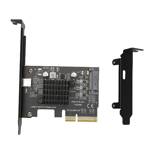 Bewinner PCIe zu USB 3.2 Gen 2 Erweiterungskarte, USB 3.2 Gen 2 Erweiterungskarte, 20 Gbit/s ASM3242 Hauptsteuerung PCIe zu USB 3.2 Erweiterungskarte für Desktop-PC-Gehäuse von Bewinner