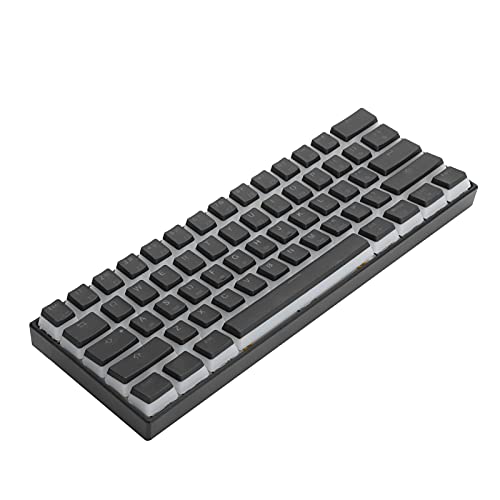 Bewinner PK61 Typ C Verkabelte Professionelle Mechanische Tastatur, Mechanische Tastatur mit LED-Hintergrundbeleuchtung für Gamer-Computer, Schwarze wasserdichte Tastatur mit Gelbem von Bewinner