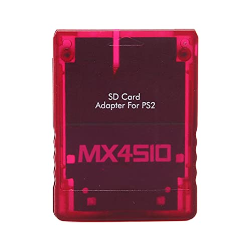 Bewinner PS2 MX4SIO SIO2SD-Kartenleser-Adapter, Handgefertigter Stabiler Ersatz-MX4SIO-TF-Kartenadapter für PS2(Rot) von Bewinner