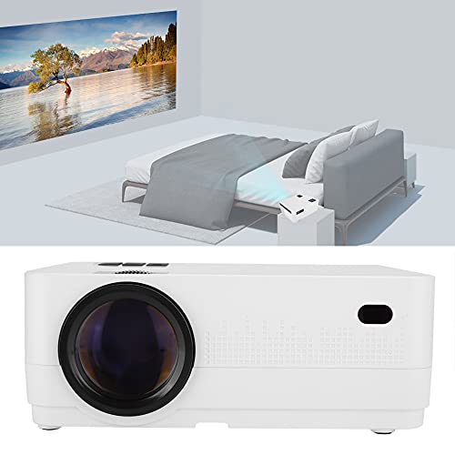 Bewinner -Projektor, Full HD 1080P LED-Videoprojektor, 120-Zoll-Display Unterstützt, Heimkino-Projektor Kompatibel mit USB,VGA,AV,AUX (Weiss) von Bewinner