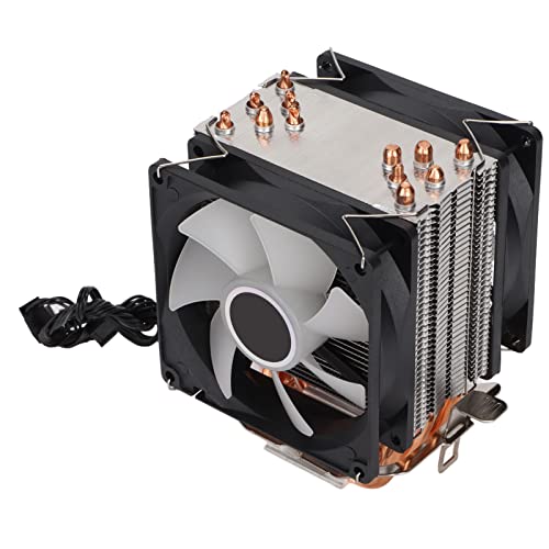 Bewinner RGB CPU Luftkühler, CPU Kühler RGB Beleuchtungseffekt Direktkontakt Stille Weit Verbreitete Computer CPU Lüfter 90 X 90 X 25 Mm Weit Kompatibel (Doppellüfter) von Bewinner